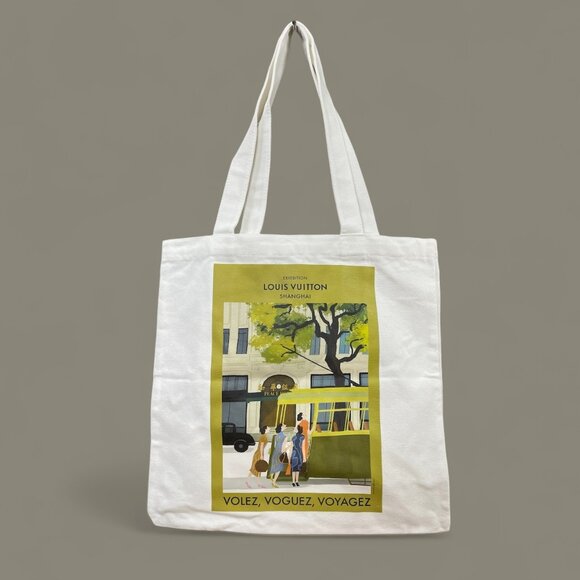 Louis Vuitton Shanghai 16" Cotton Tote Bag Shopping Womens LV XL Graphic NEW - Picture 1 of 4